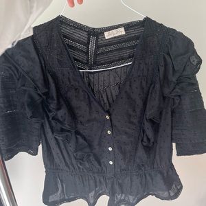 Loveshackfancy black blouse